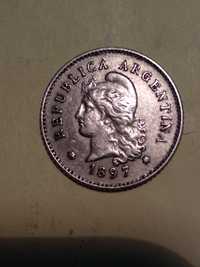 Moeda de 10 centavos 1897 Argentina