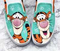 Custom VANS Slip on Tygrysek Kubuś Puchatek ręcznie malowane buty