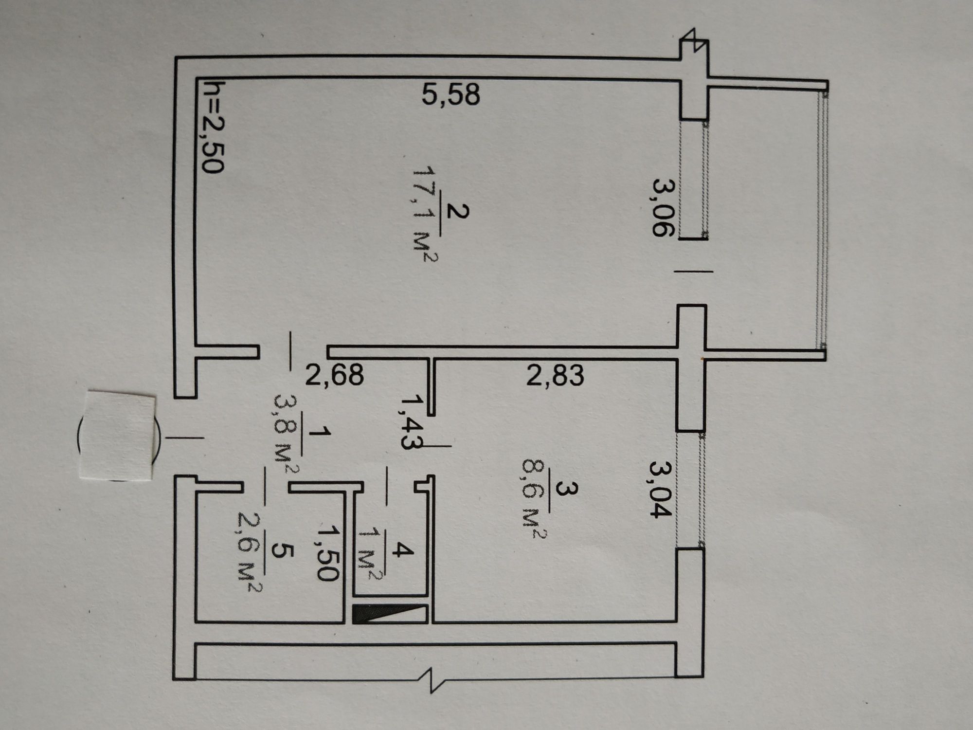 1 кімн. Митниця 36,3м.кв. Припортова