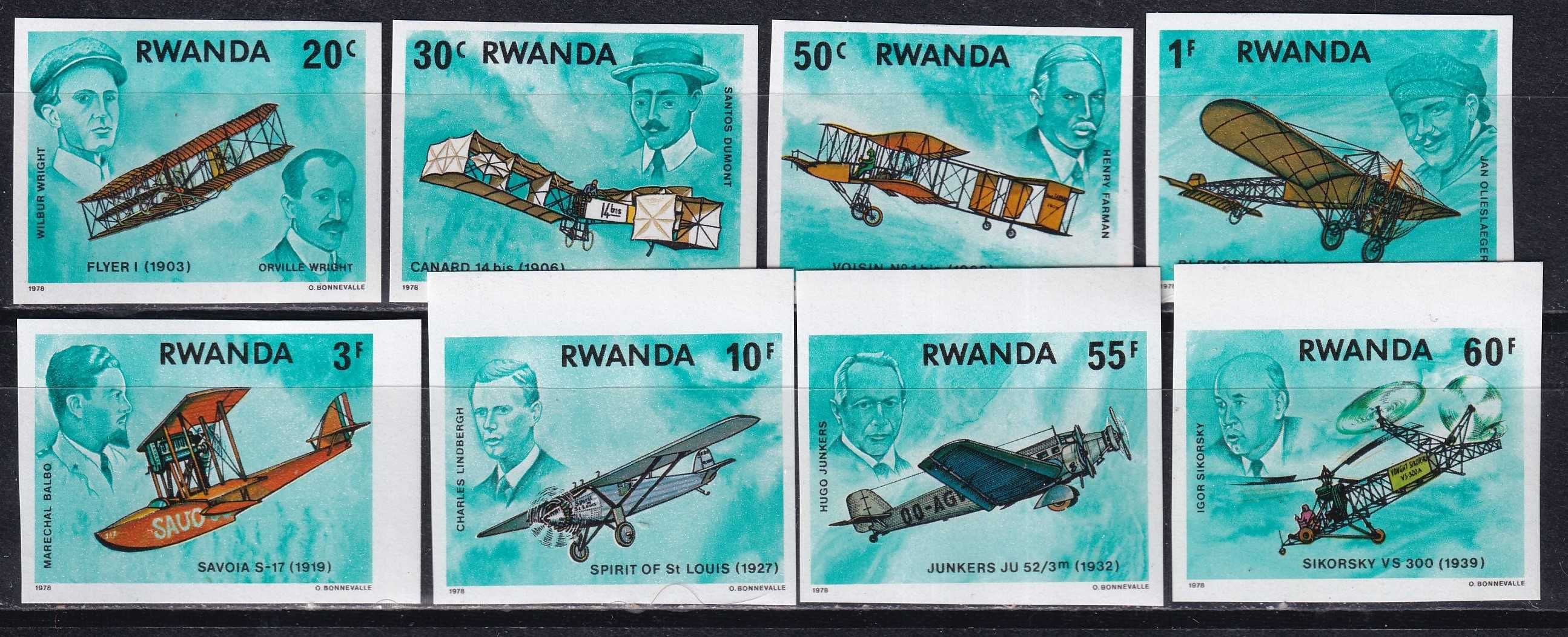 Rwanda 1978 cięte cena 14,90 zł kat.18€ - samoloty