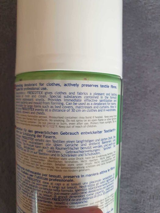 Profesjonalny dezodorant odświeżający i konserwujący tkaniny
