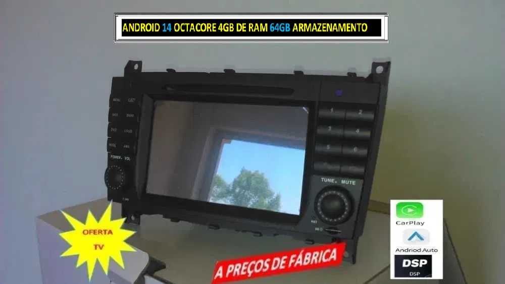 Auto-rádio 2 din android 14 64GB Mercedes CLK Clas W209 de 2005 a 211
