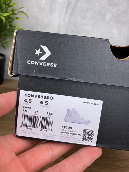 Converse Chuck Taylor All Star Hi r. 37 – białe skórzane trampki