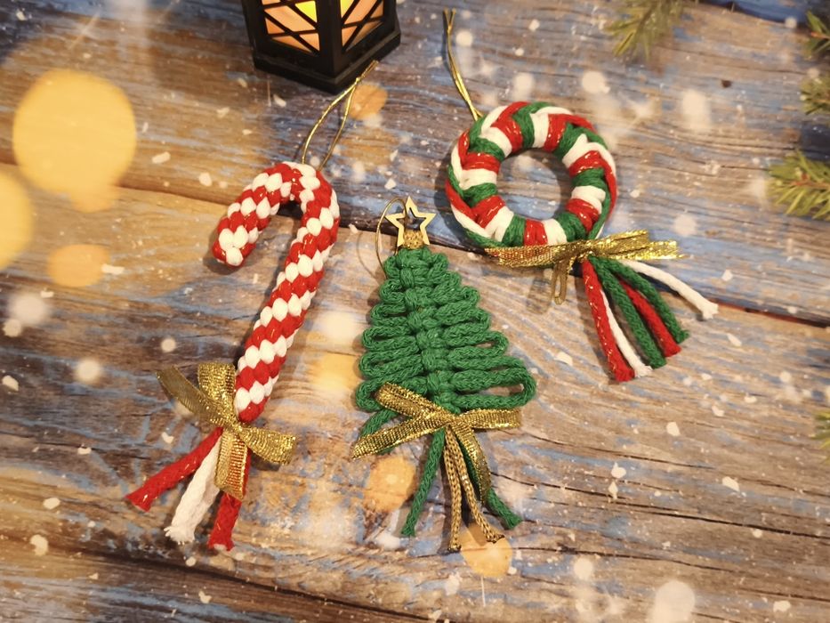 Zawieszki świąteczne makrama boho