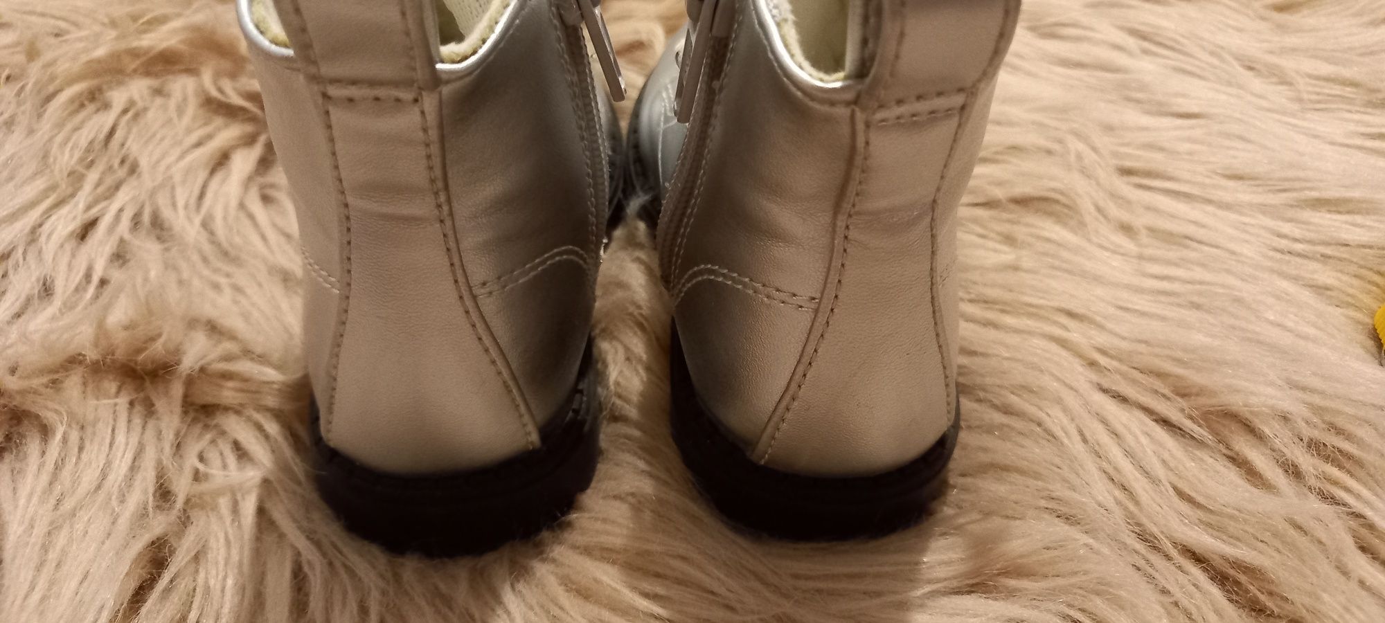 Buty jesień zima srebrne dla dziewczynki 20-21