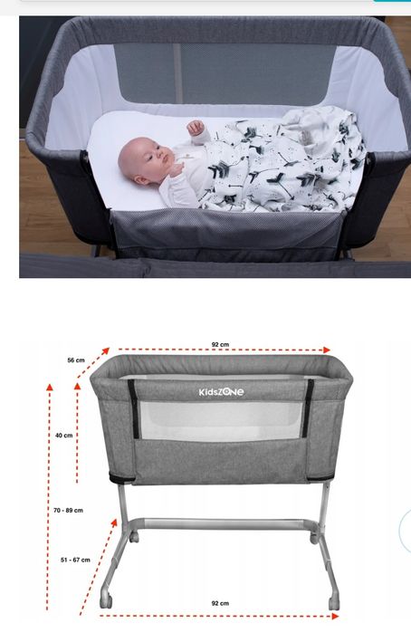 Łóżeczko dostawne / turystyczne / kojec 3w1 KIDS ZONE.