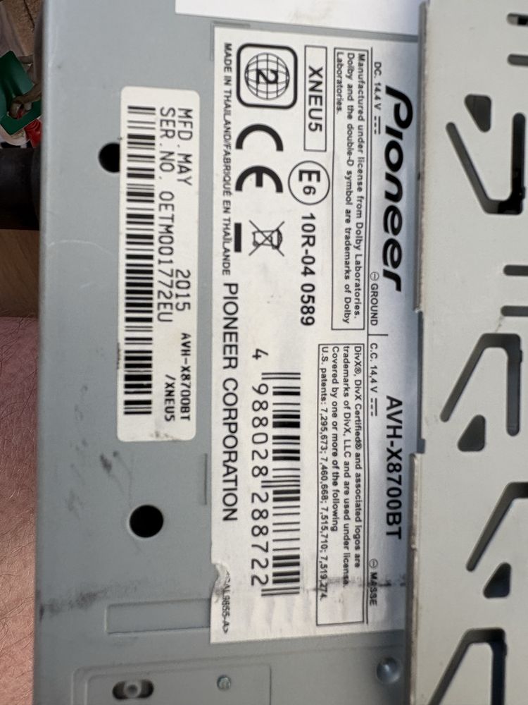 Radio 2 DIN Pioneer AVH-X8700BT pilot, bluetooth, zestaw głośnomówiący