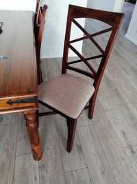 Solidny drewniany stół do jadalni + 6 krzeseł