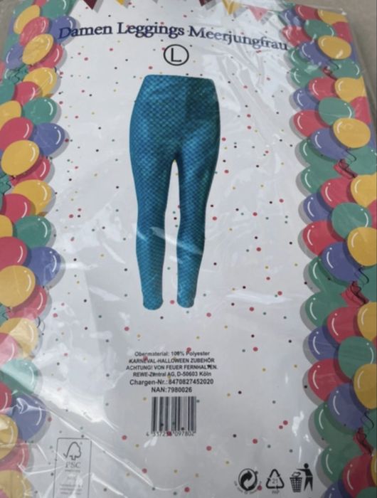 Legginsy holograficzne roz.L mermaid disco lata 80-te halloween