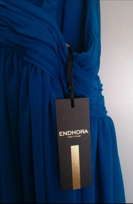 Vestido comprido azul