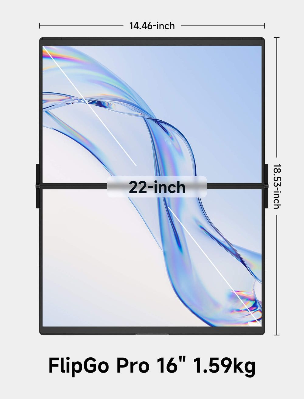 JSAUX FlipGo Pro 16-22" Full HD Портативный Двойной Монитор / 60Гц /