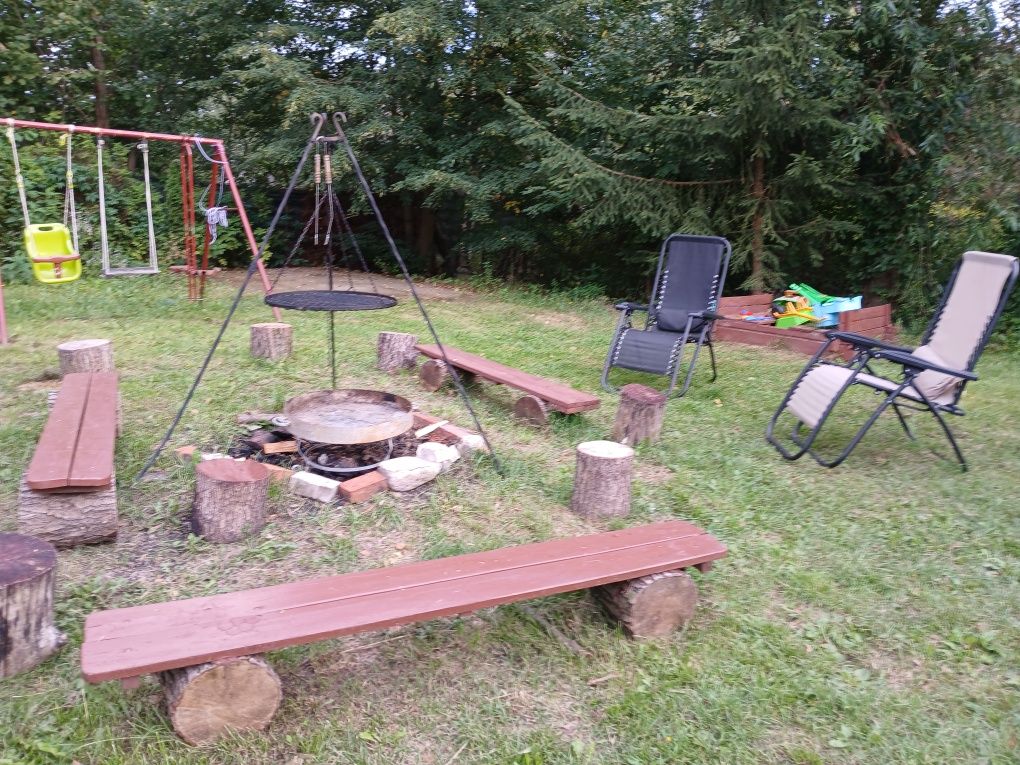 Domek wśród  zieleni  z   G o r  ą c ą  b a l i ą,   KOMINKIEM, JACUZZ