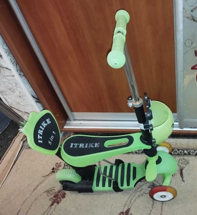 Самокат дитячий 5 в 1. З батьківською ручкою та сидінням