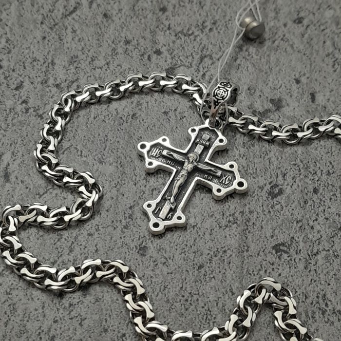 Срібний ланцюжок з хрестиком. Серебряна цепочка и крестик