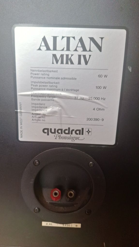 Акустика HI-FI Quadral Altan MK IV супер звук для поличників