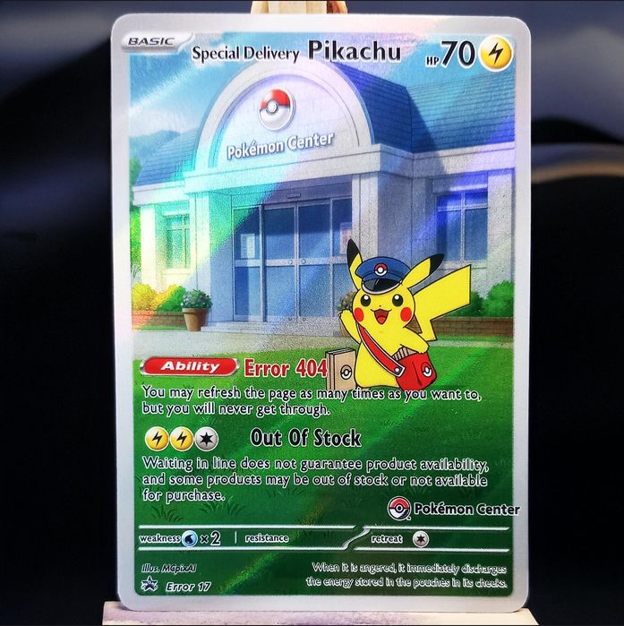 Karta custom - Special Delivery Pikachu - Error 404 Edition (Holo)