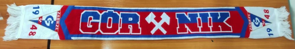 Szalik kibicowski Górnik Zabrze z autografami