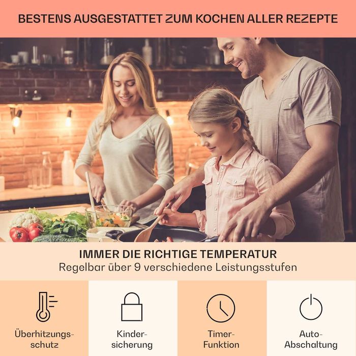 Индукционная встраиваемая плита індукція Klarstein Virtuosa EcoAdapt