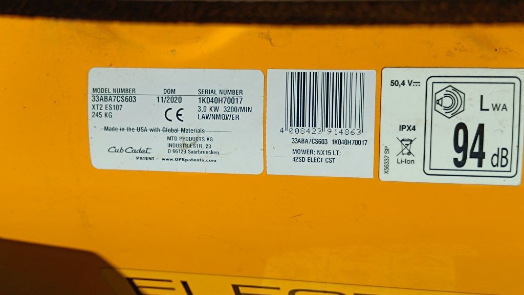 Kosiarka Traktorek Elektryczny Cub Cadet XT2ES107  elektryk