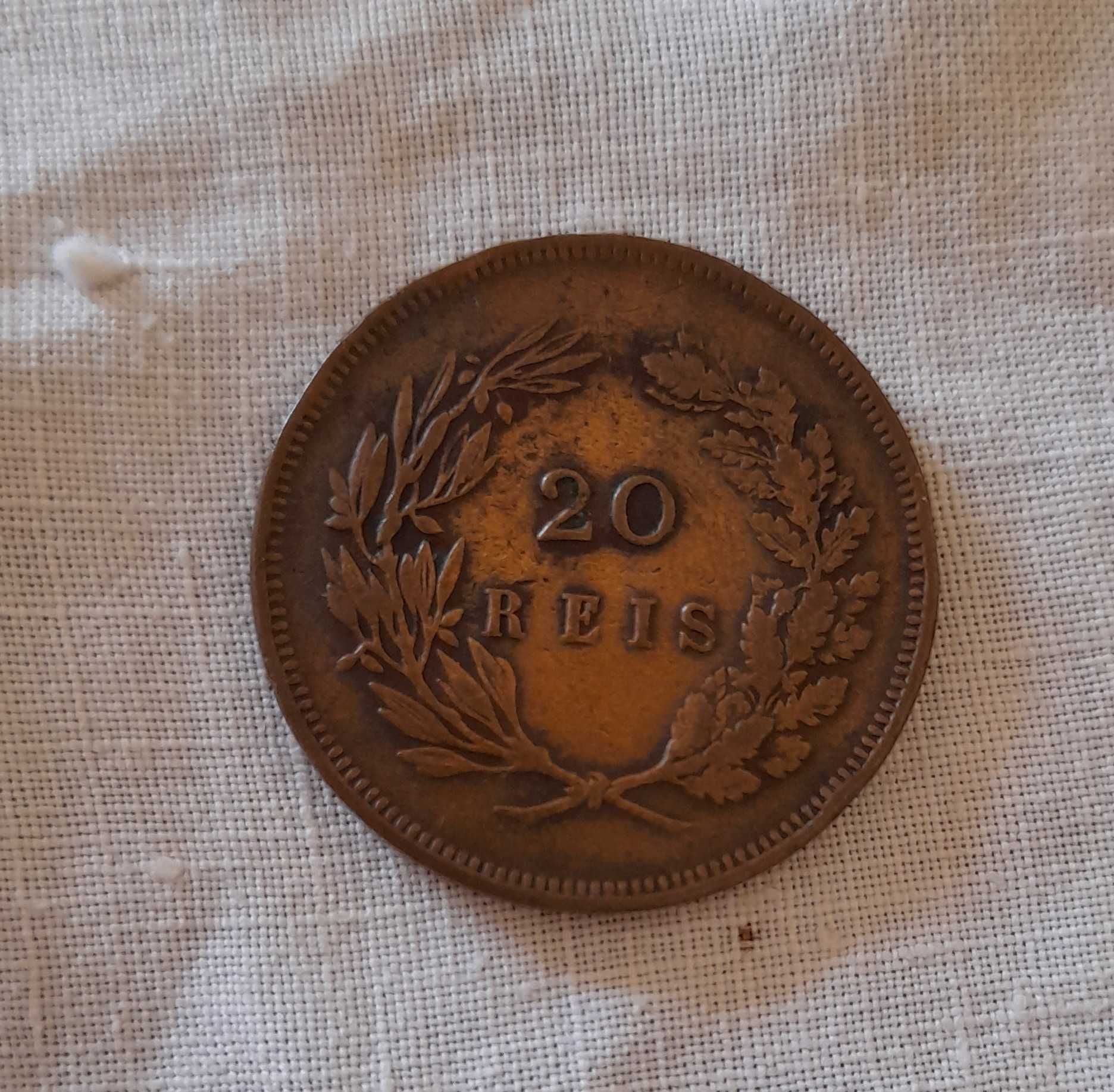 XX Reais de 1891 Linda Moeda de Bronze - Rei D. Carlos I + Oferta