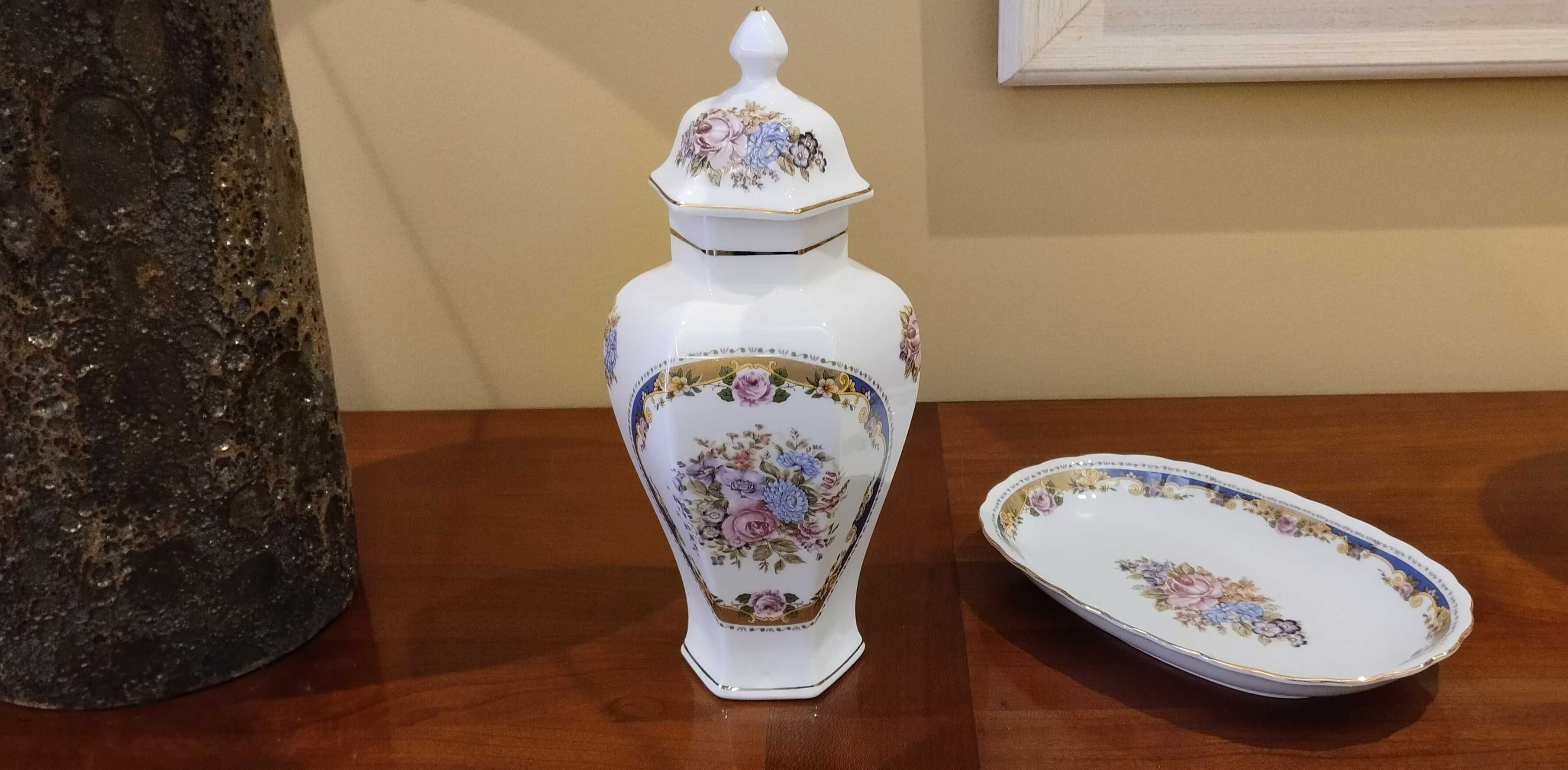 Porcelana de Limoges,  pote e prato - Elegância Francesa