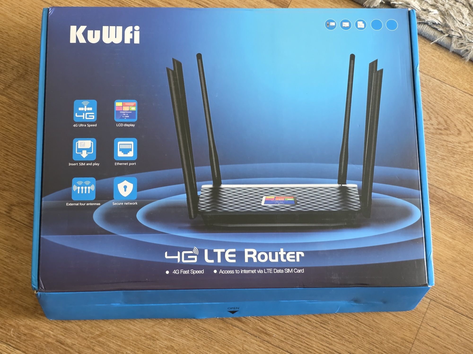 Роутер 4g sim картка із вбудованим акумулятором 6 антен KuWfi