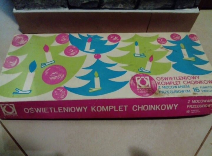 Lampki Światełka Komplet Choinkowy Mocowanie Przegubowe pamiątka PRL