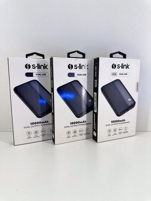 Повербанк Power Bank 10000 mAh 2 USB фірма Slink для телефон планшет