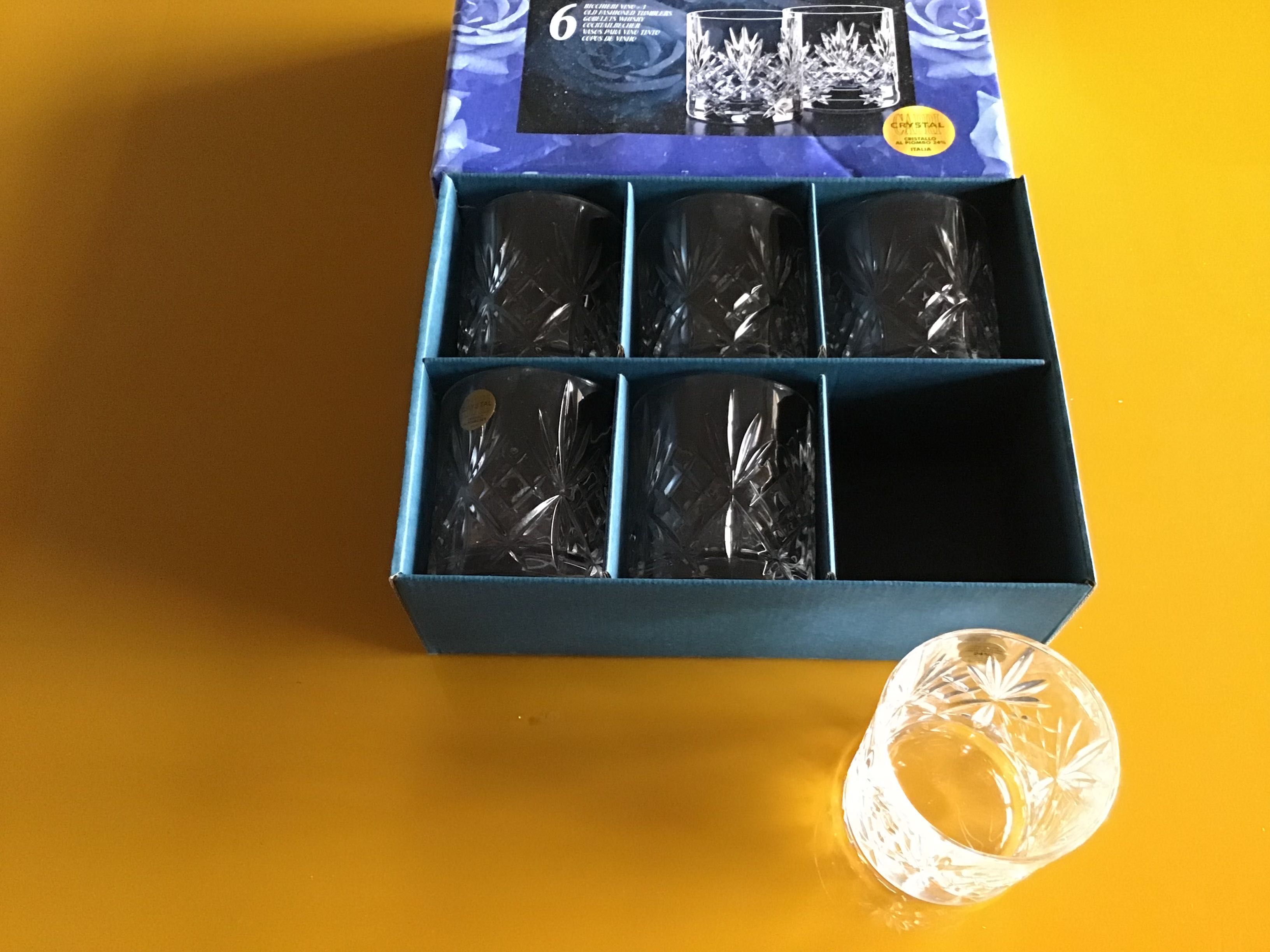 Copos em cristal 24 Pb , conjuntos de seis copos