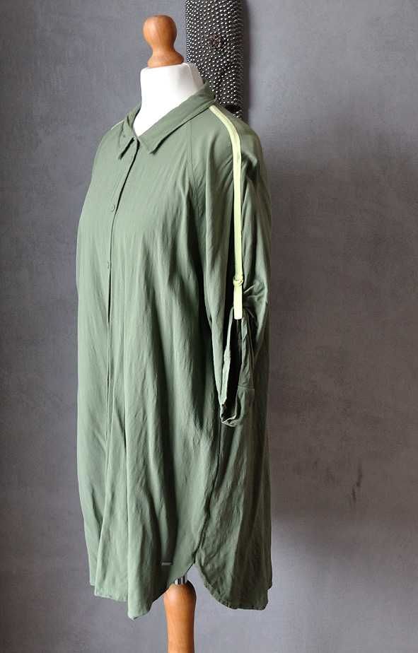Tunika koszula khaki neon wiskoza XS S