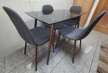 Mesa Cozinha Vidro c/ 4 Cadeiras
