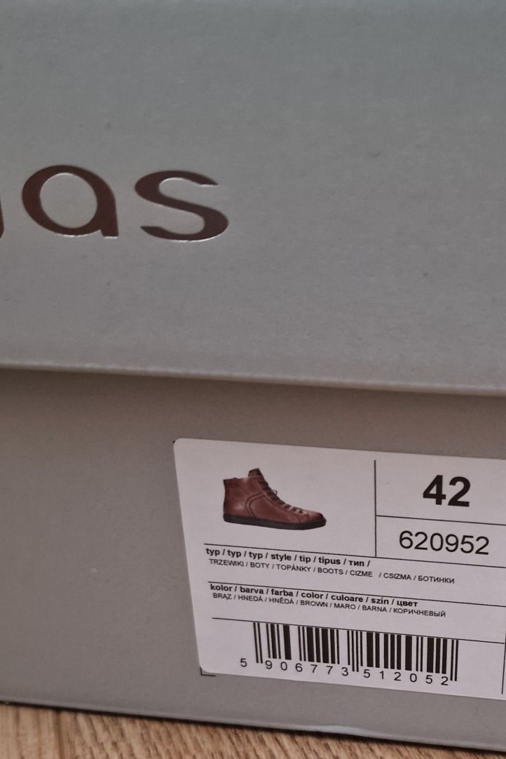 Trzewiki sneakers Wojas 620952 brązowe sznurowane i na ekspres