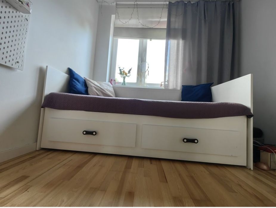 Hermes łóżko rozkładane, materac,hand made, led.