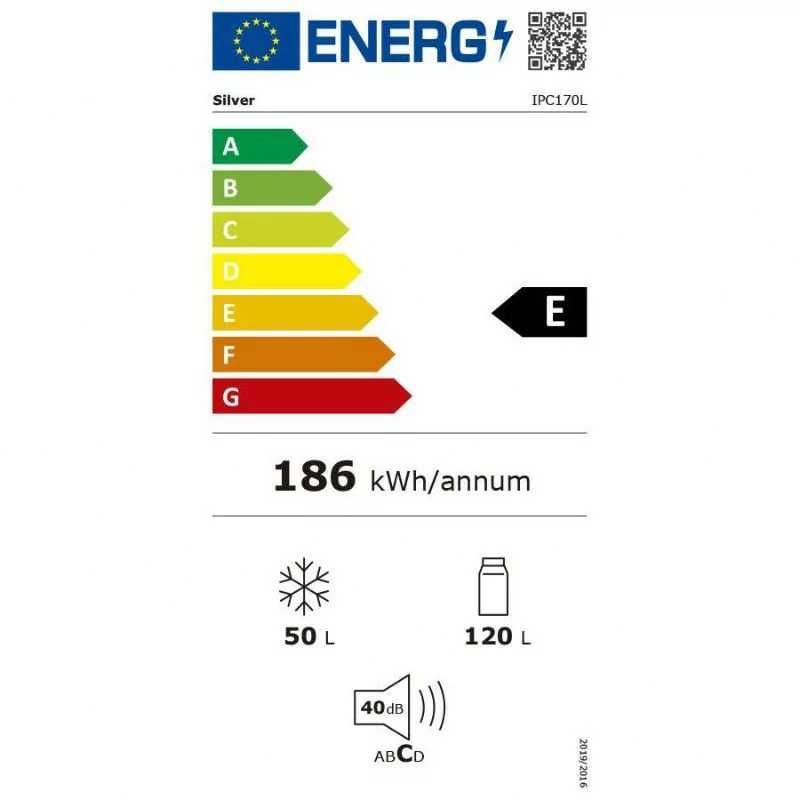 Frigorífico Combinado Silver - 170L - DeFrost - Classe E - Branco