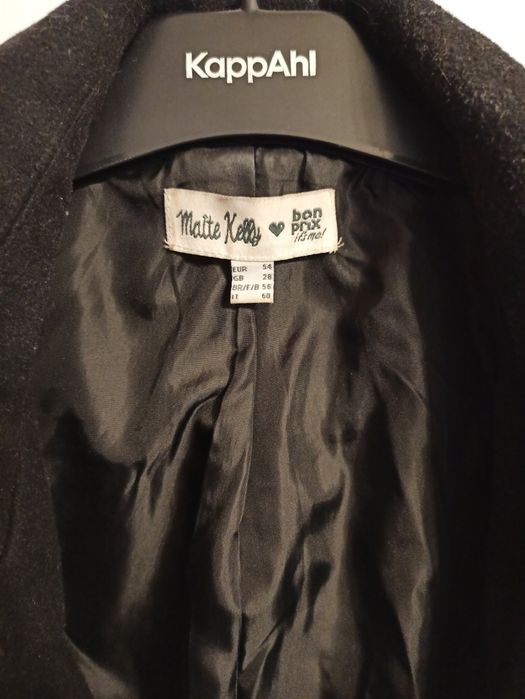 Płaszcz czarny militarny złote guziki Bonprix 54 jak nowy