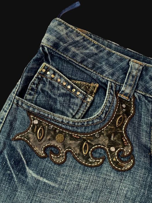 Джинсова спідниця y2k гранж ковбой вінтаж