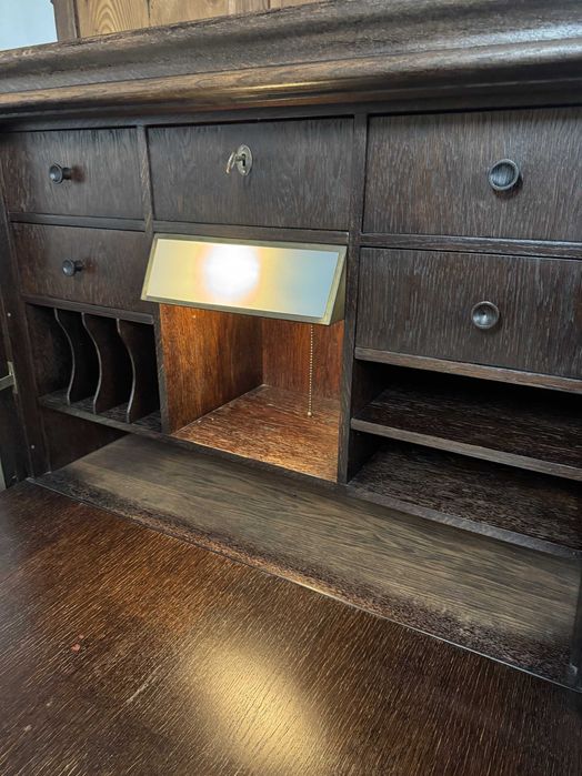 Sekretera drewniana sekretarzyk dębowy szafka drewniana