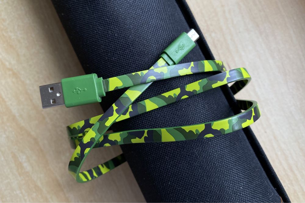 Кабель Micro USB зарядка, Новий - зелений, камуфляж, хакі