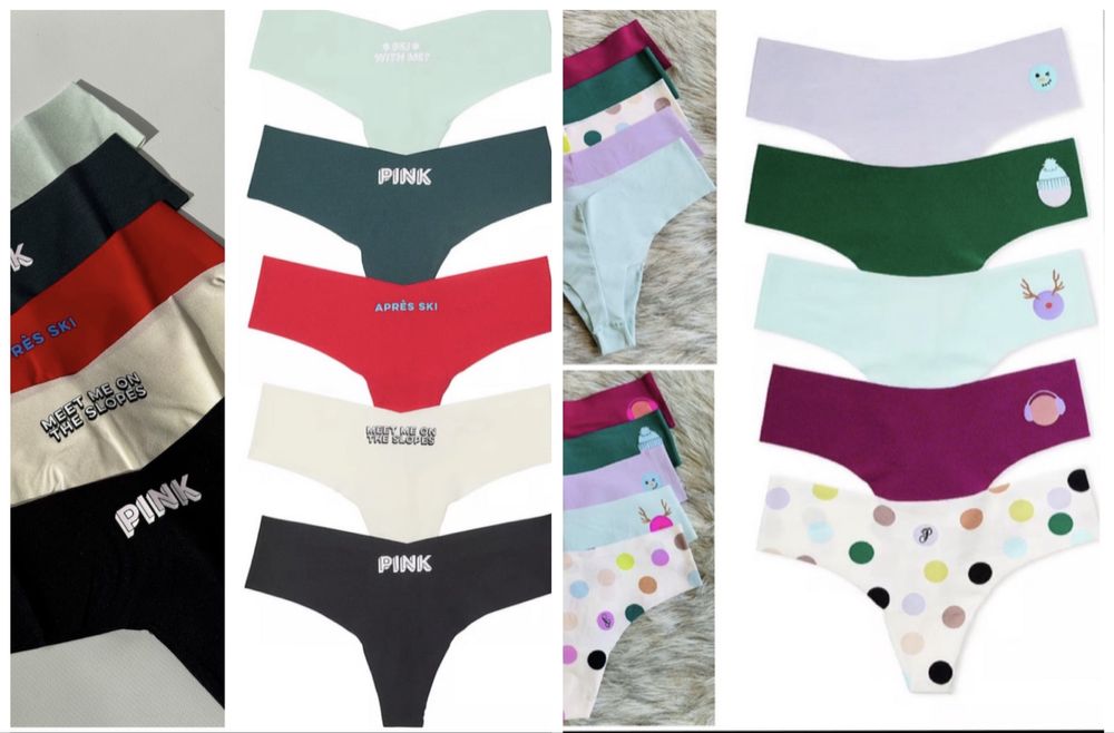 Victorias Secret XS S М L Набор 5 7 трусики трусы стринги Pink подарок
