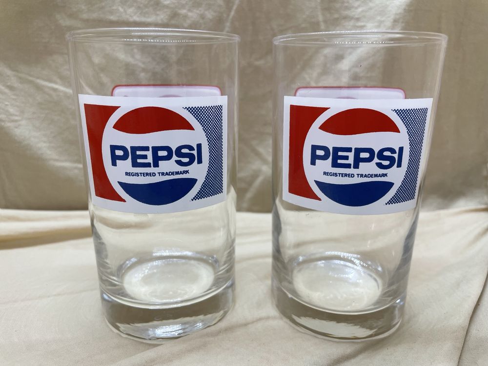 Набір з двох стаканів Pepsi вінтаж 1980ті ретро НОВІ