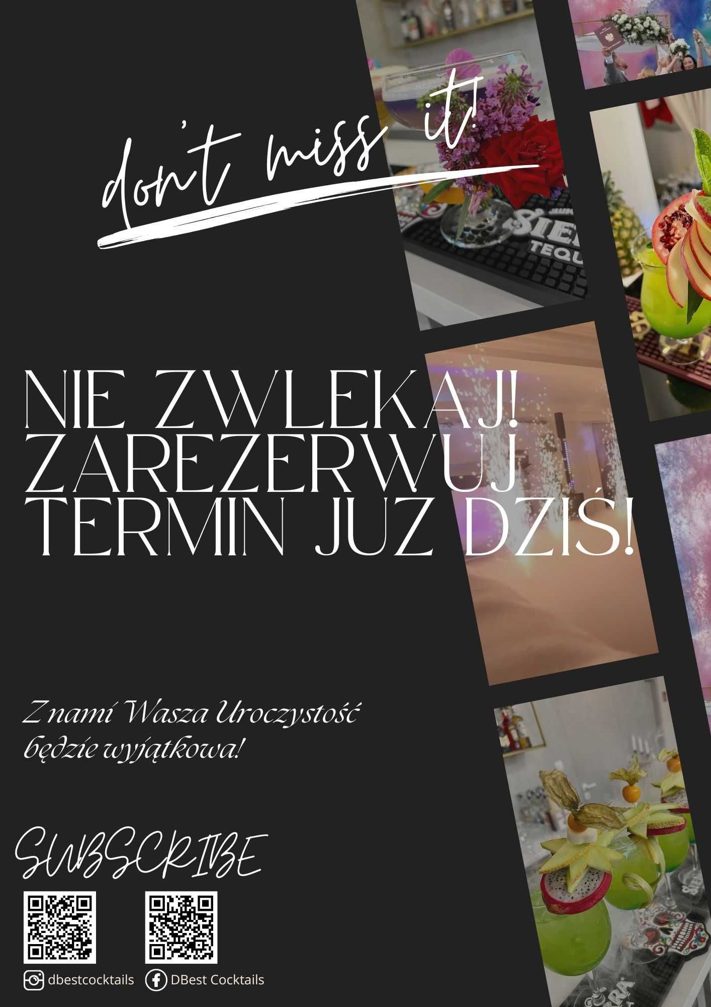 Barman Mobilny Drink Bar Fotolustro Fotobudka360 Ciężki dym Iskry Miny