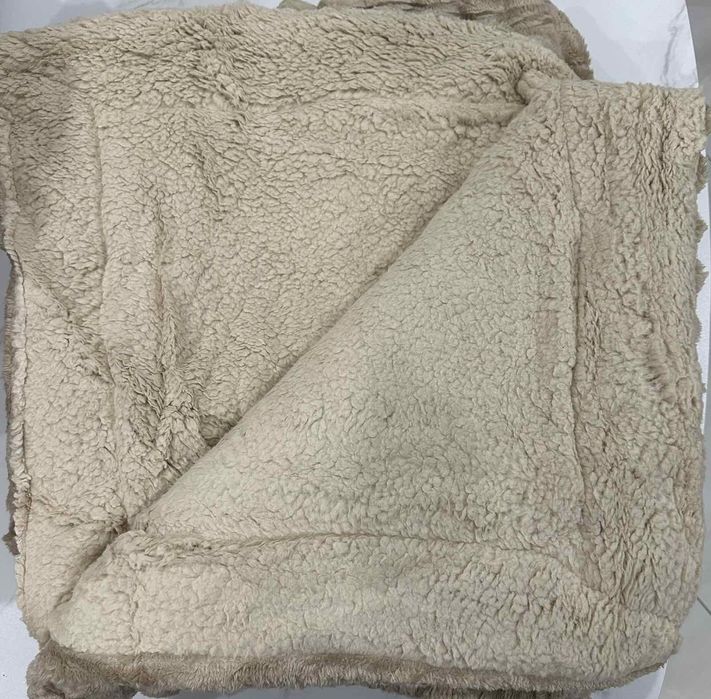 Теплий хутряний плед королівський шарпей євро з овчинкою