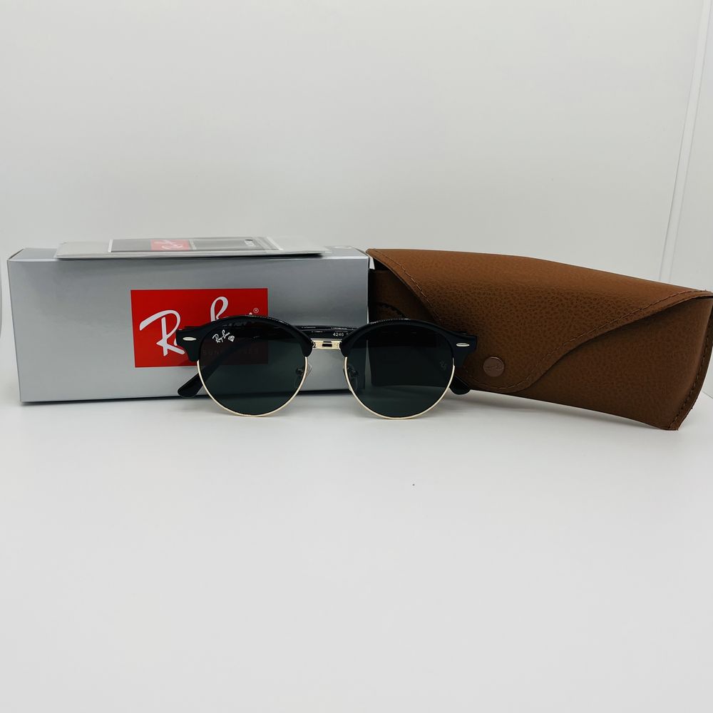 Солнцезащитные очки Ray Ban Clubround 4246 Black 50 стекло Уценка-Брак