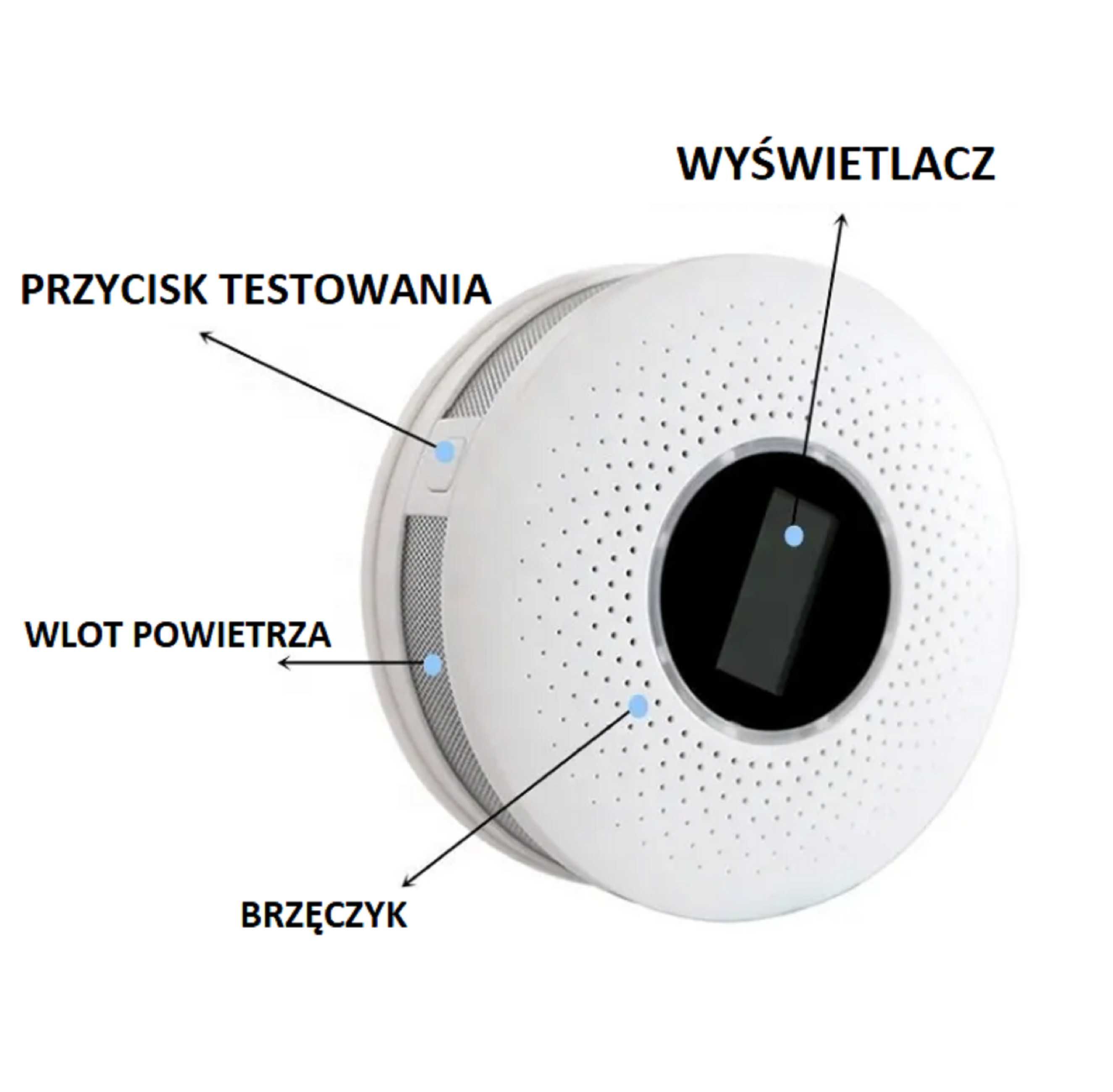 Czujnik czadu i dymu LCD tlenku węgla bezprzewodowy wykrywacz detektor