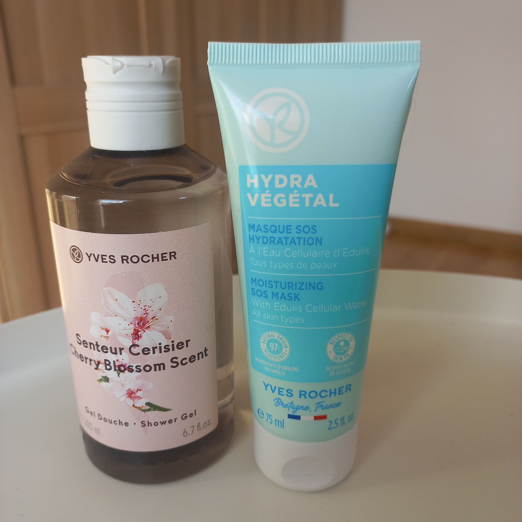 Yves Rocher NOWE Żel pod prysznic 200 ml + maska nawilżająca 75 ml