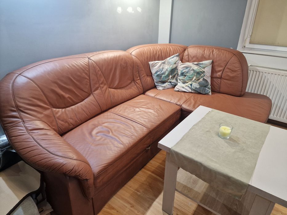 Narożna skórzana kanapa sofa