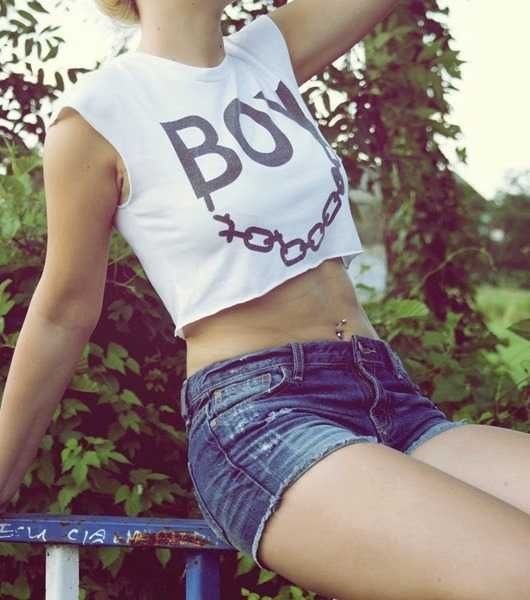 Crop top biały boy S