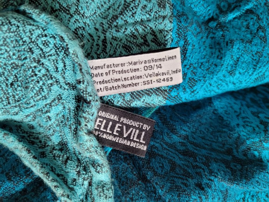 Chusta do noszenia dzieci tkana Ellevill Paisley Quatro Blue rozm. 7