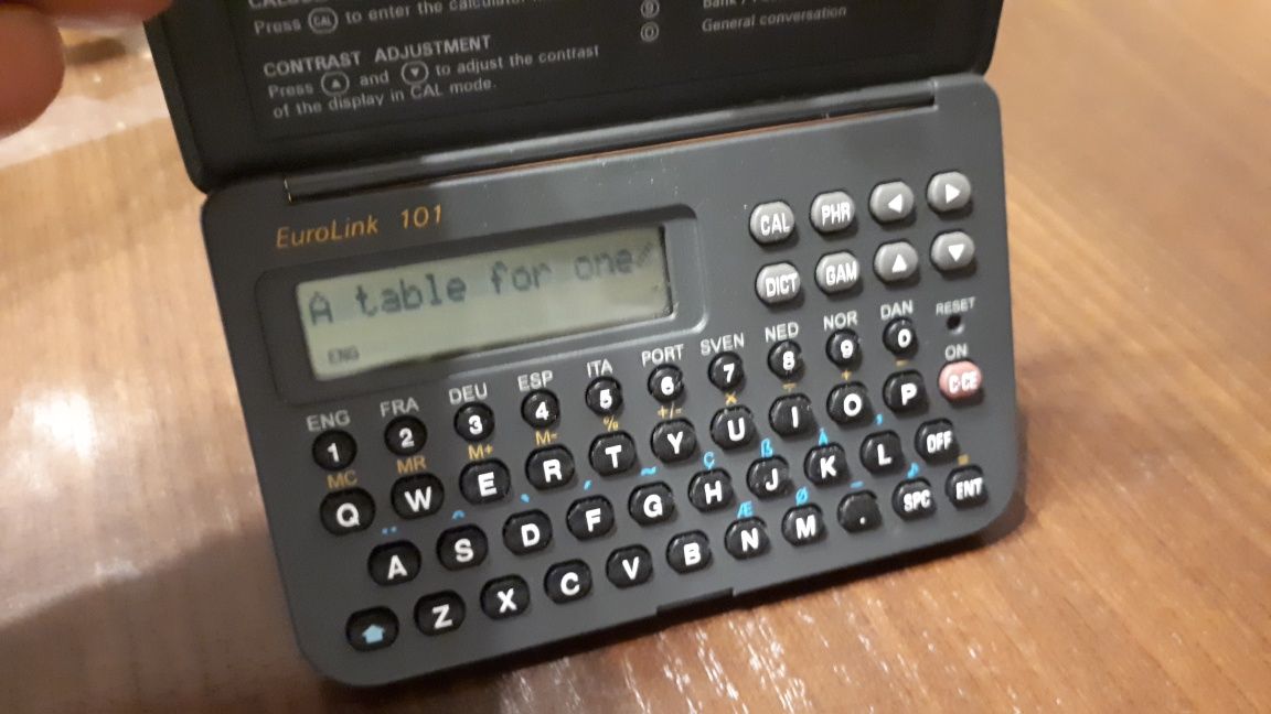 Stary tłumacz translator Eurolink 101 Zeon Tech PRL kalkulator słownik