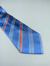 Cacharel Paris niebieski jedwabny krawat w paski